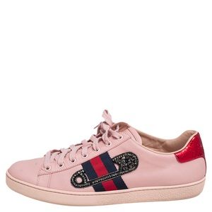 GUCCI Ace Leather Sneaker Safety Pin